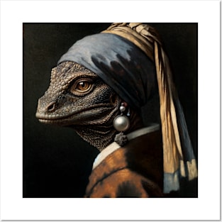 Wildlife Conservation - Pearl Earring Komodo Dragon Meme Posters and Art